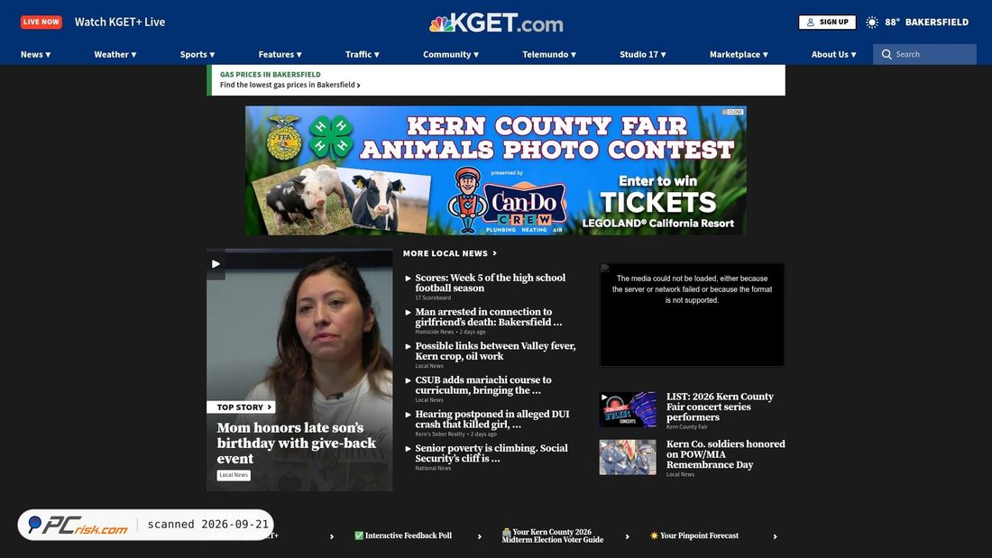 Captura de ecrã de kget.com