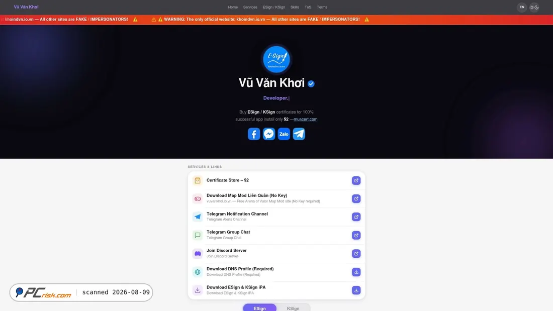 Screenshot of khoindvn.io.vn
