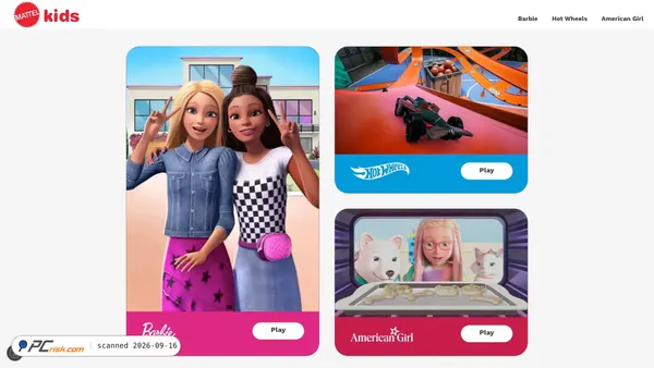 kids.mattel.com screenshot