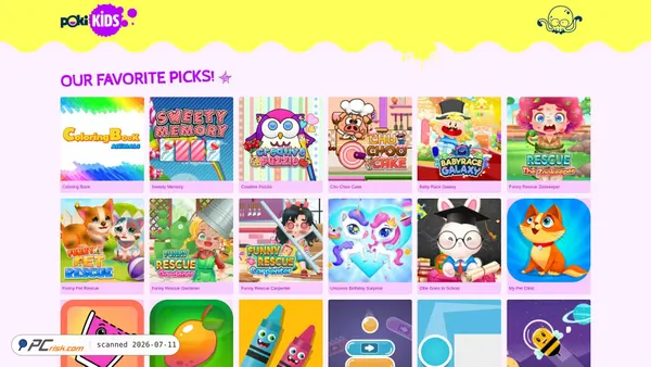 kids.poki.com screenshot