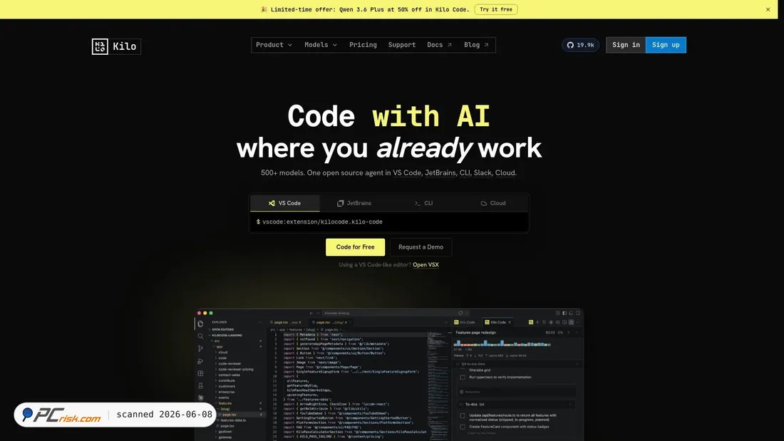Screenshot of kilo.ai