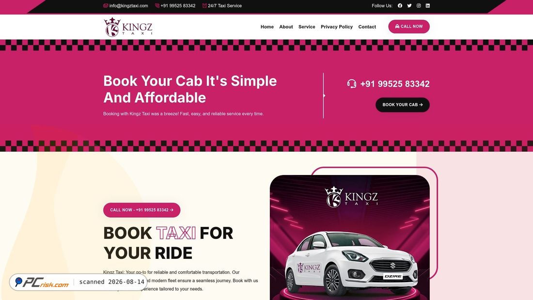 Screenshot of kingztaxi.com