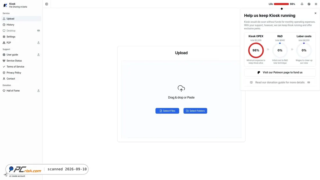 Screenshot di kio.ac