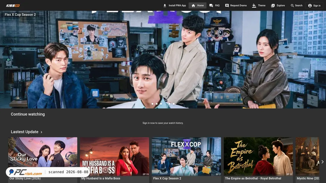 Screenshot of kisskh.is
