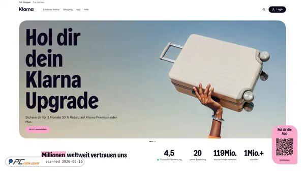 klarna.de screenshot