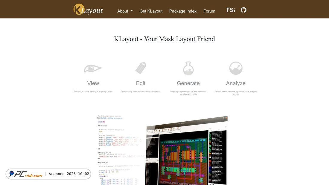 Captura de ecrã de klayout.de