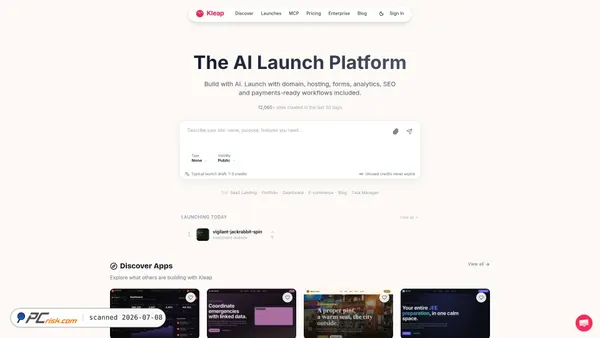kleap.co screenshot