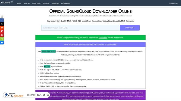 klickaud.org screenshot