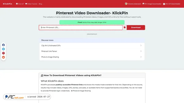 klickpin.com screenshot