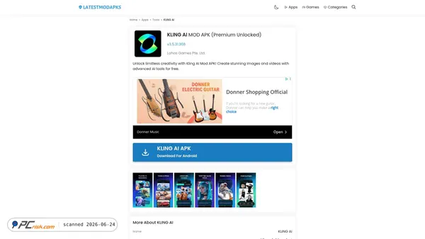 kling-ai-mod.latestmodapks.com screenshot