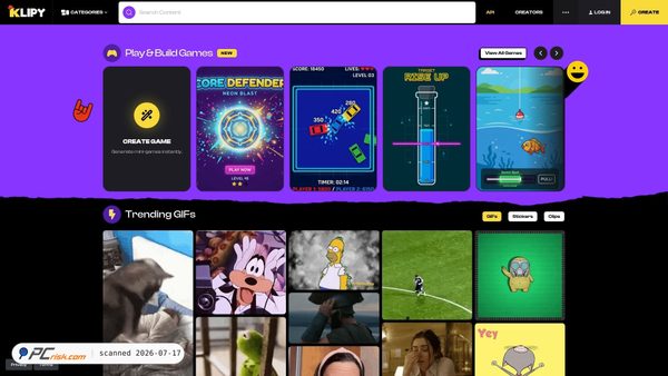 klipy.com screenshot
