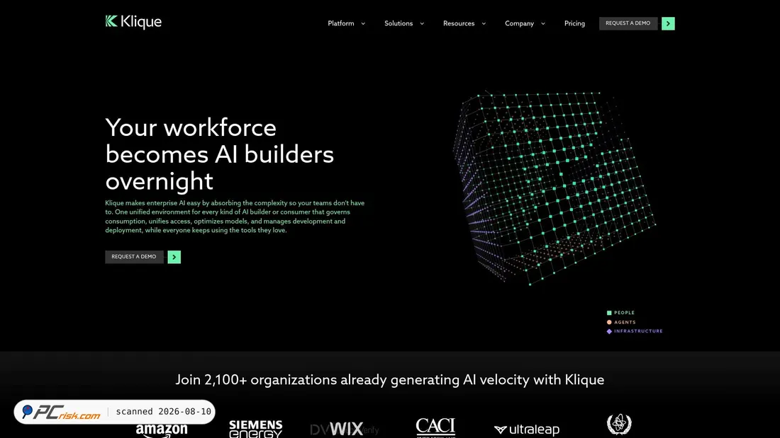 Screenshot of klique.ai
