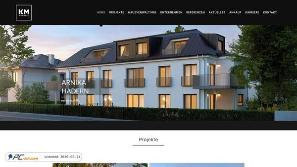 km-wohnbau.de screenshot