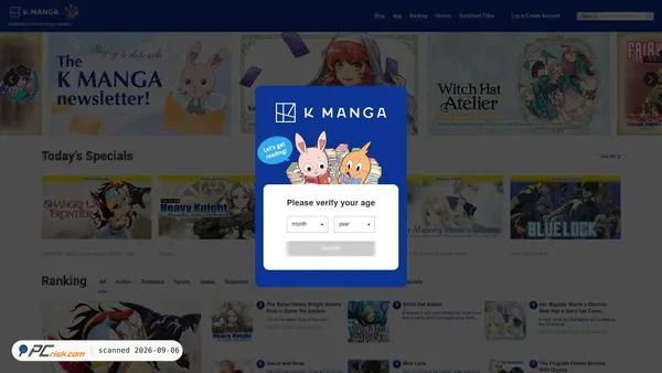 Screenshot di kmanga.kodansha.com