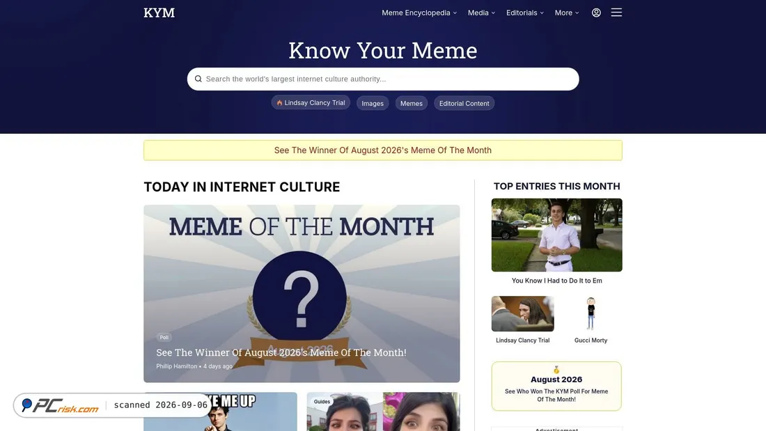Screenshot von knowyourmeme.com