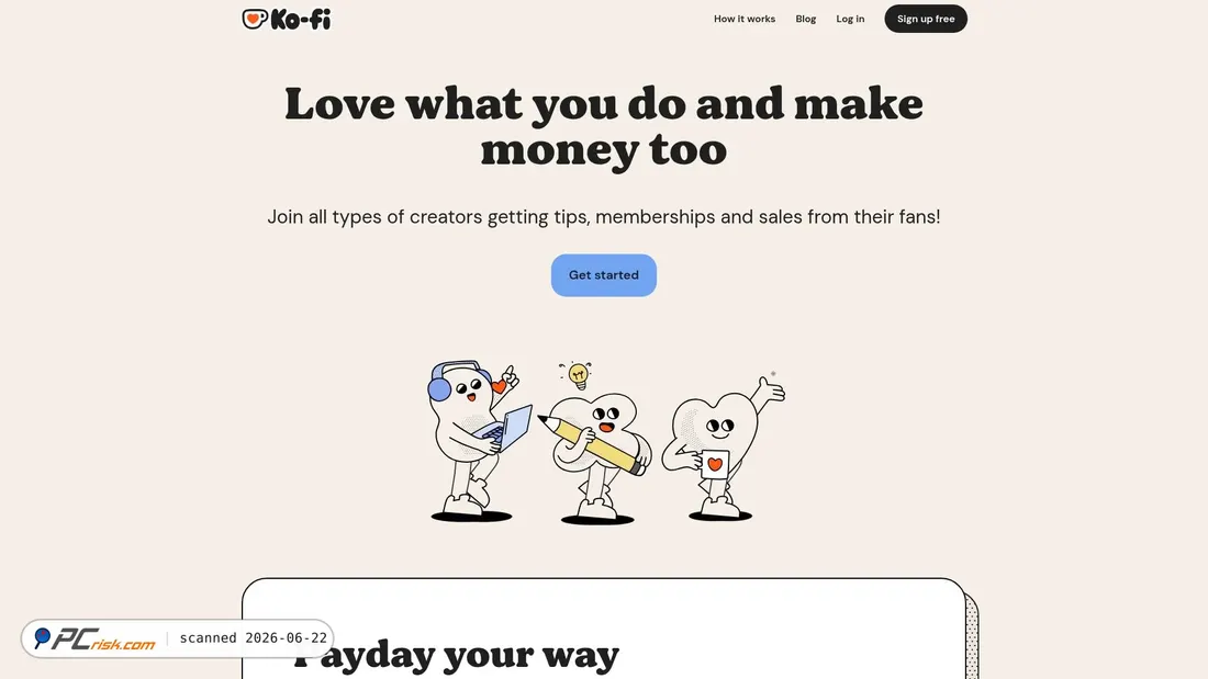 Screenshot of ko-fi.com
