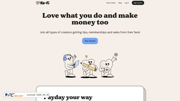 ko-fi.com Screenshot