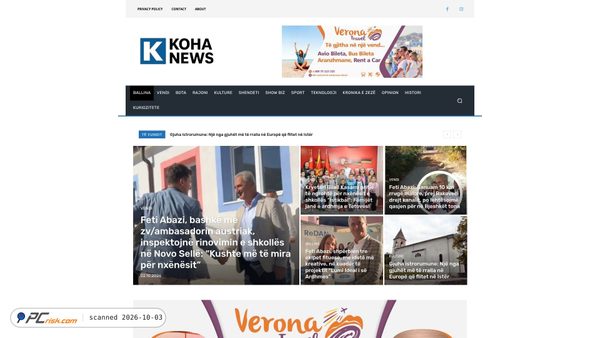 Captura de ecrã de kohanews.com