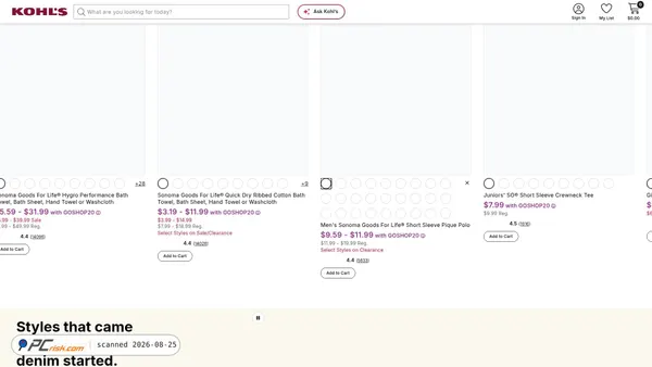kohls.com screenshot