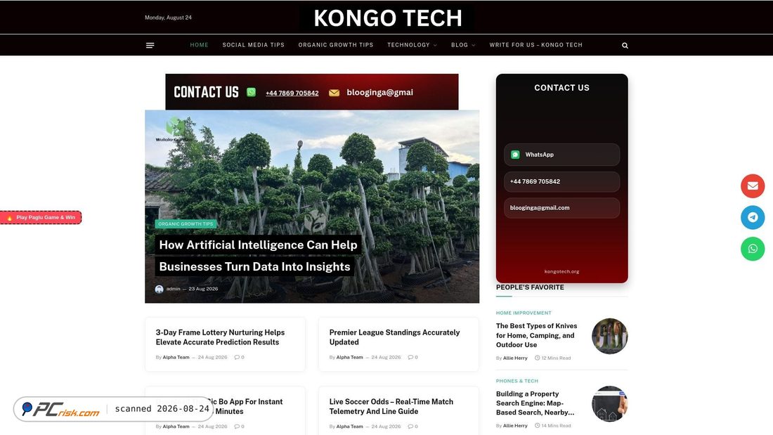 Screenshot of kongotech.org