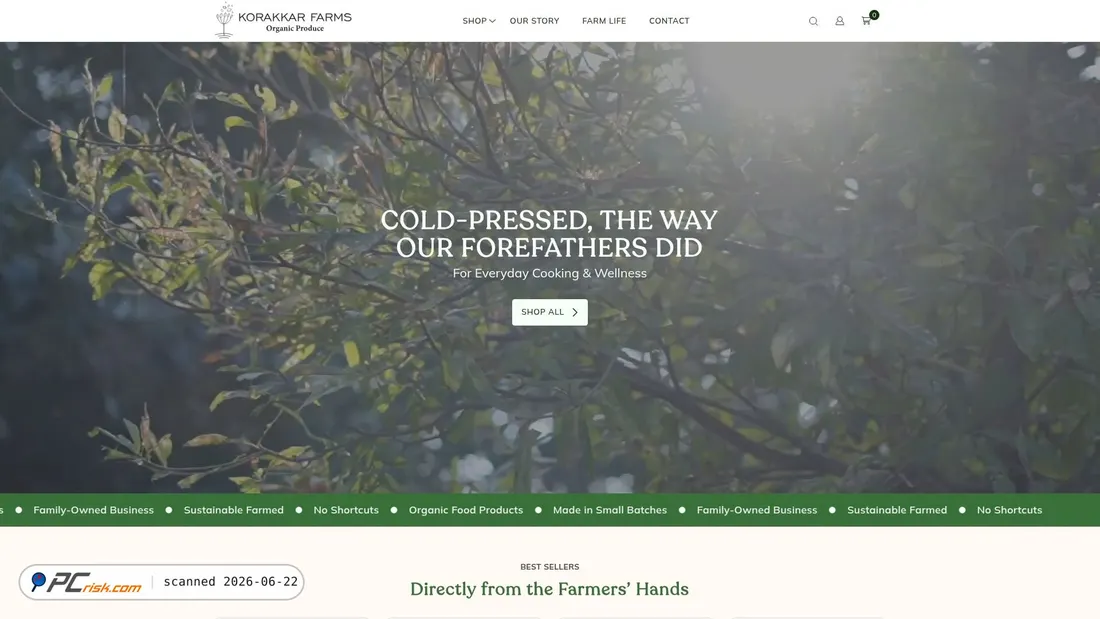 Screenshot di korakkarfarms.com