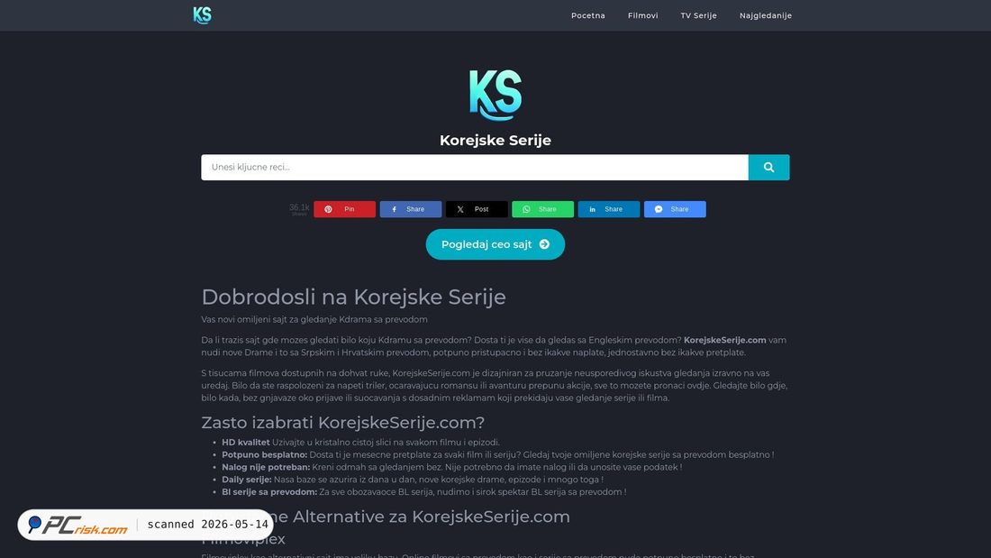 Zrzut ekranu korejskeserije.com