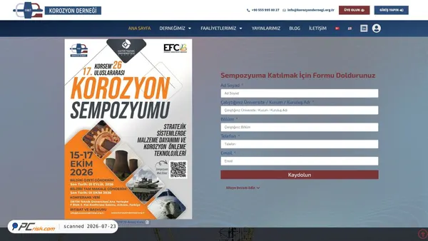 korozyondernegi.org.tr screenshot