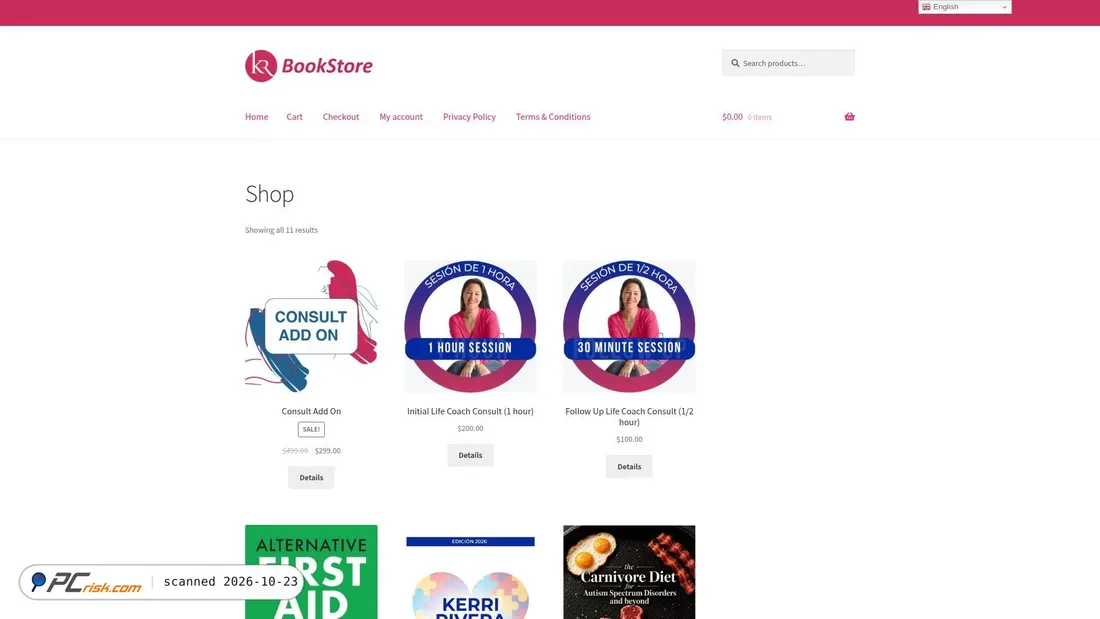 Screenshot of krbookstore.com