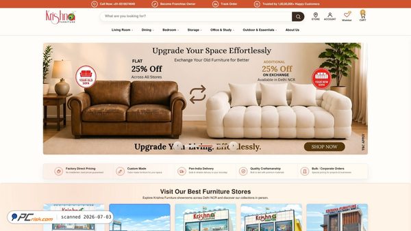 krishnafurniture.com screenshot
