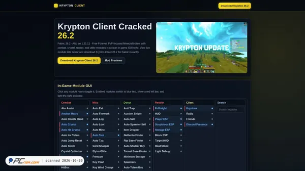 kryptonclient-cracked.org screenshot