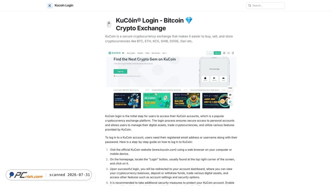 Screenshot of kuccoinlognzs.gitbook.io