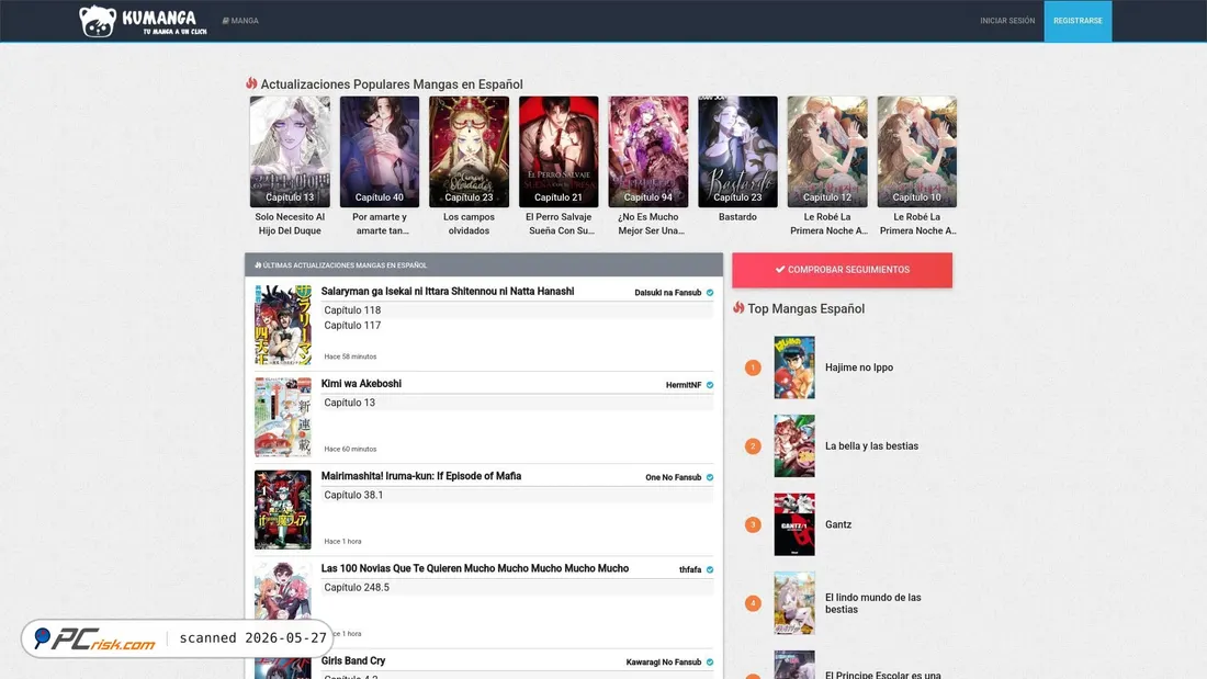 Screenshot of kumanga.com