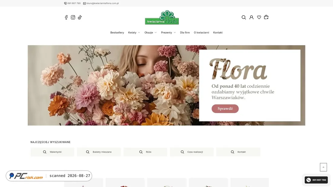 Screenshot von kwiaciarniaflora.com.pl