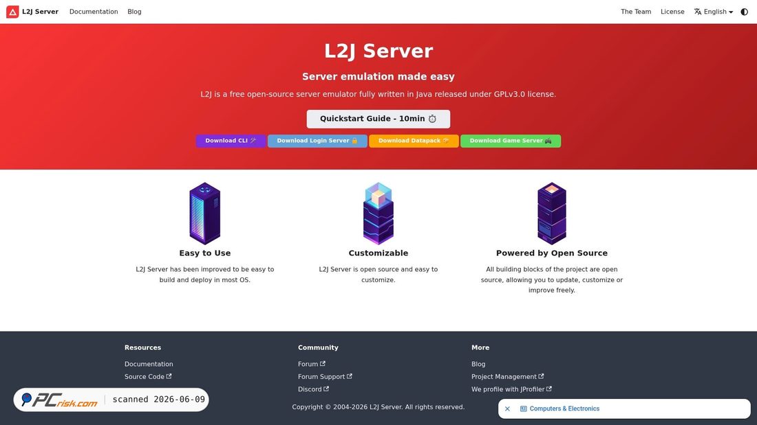 Screenshot of l2jserver.com