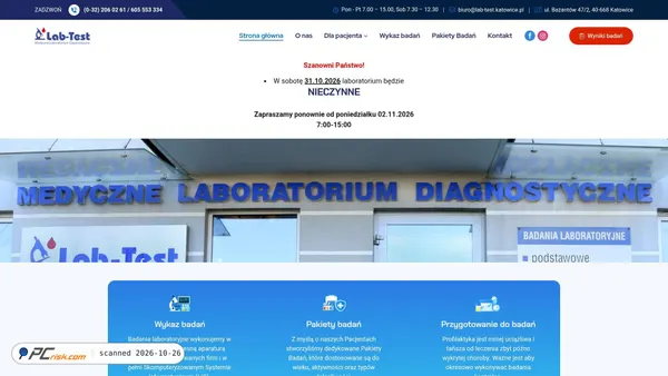 lab-test.katowice.pl screenshot