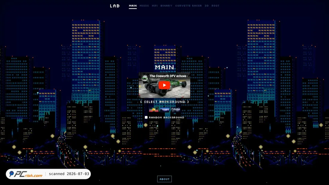 Screenshot of lab.blueinteger.eu
