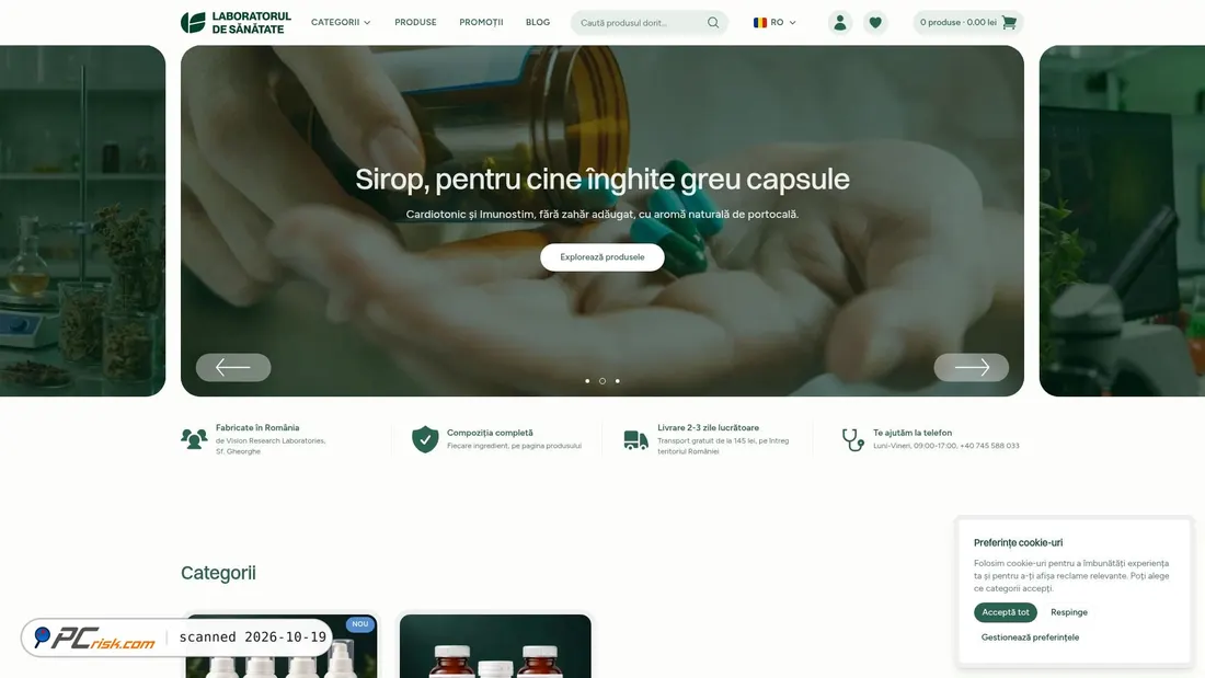Capture d’écran de laboratorul-de-sanatate.ro
