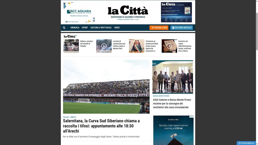 Screenshot von lacittadisalerno.it