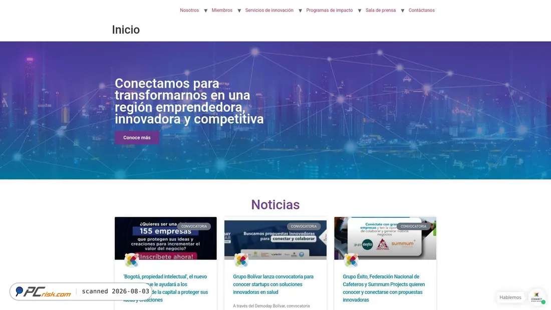 Screenshot of landing.connectbogota.org