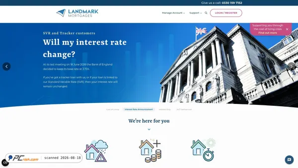 landmarkmortgages.com screenshot
