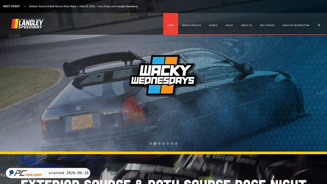 Screenshot of langley-speedway.com