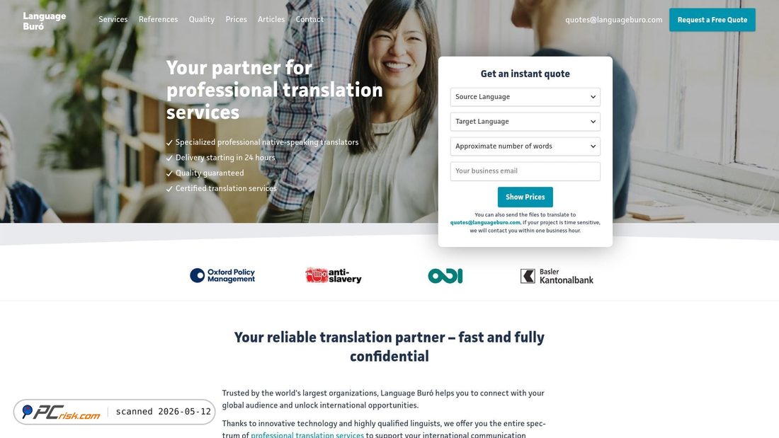 Screenshot von languageburo.com