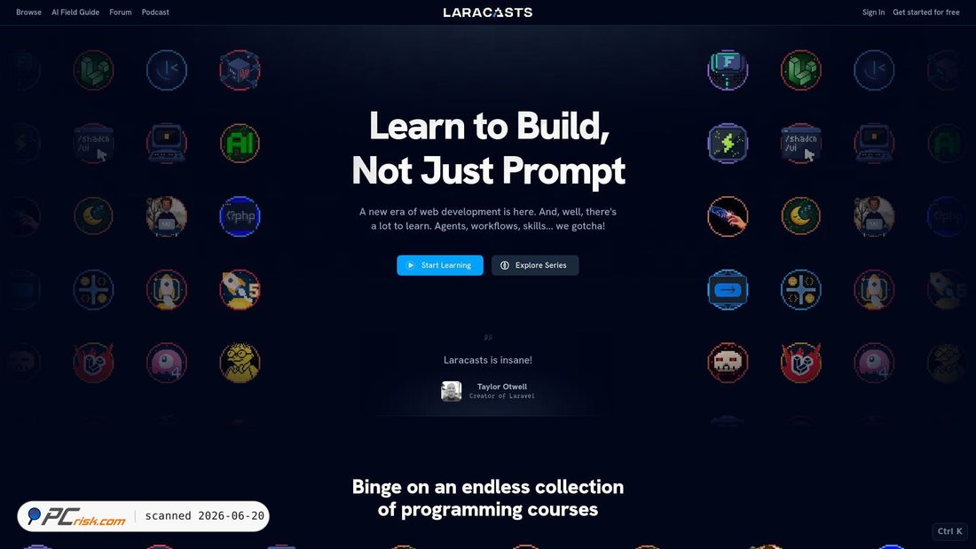 Screenshot of laracasts.com
