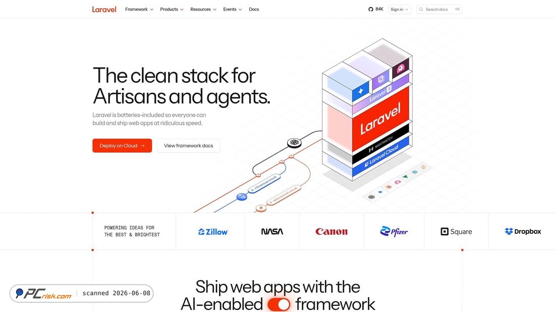 Screenshot of laravel.com