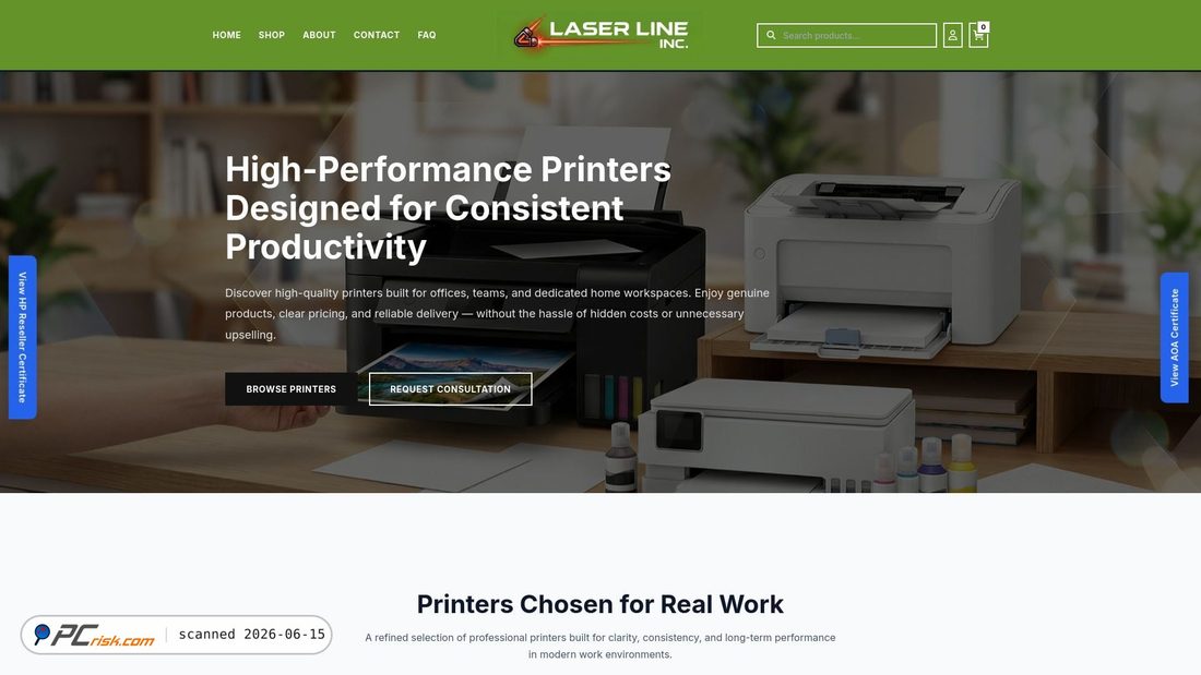 Screenshot von laser-line-inc.com