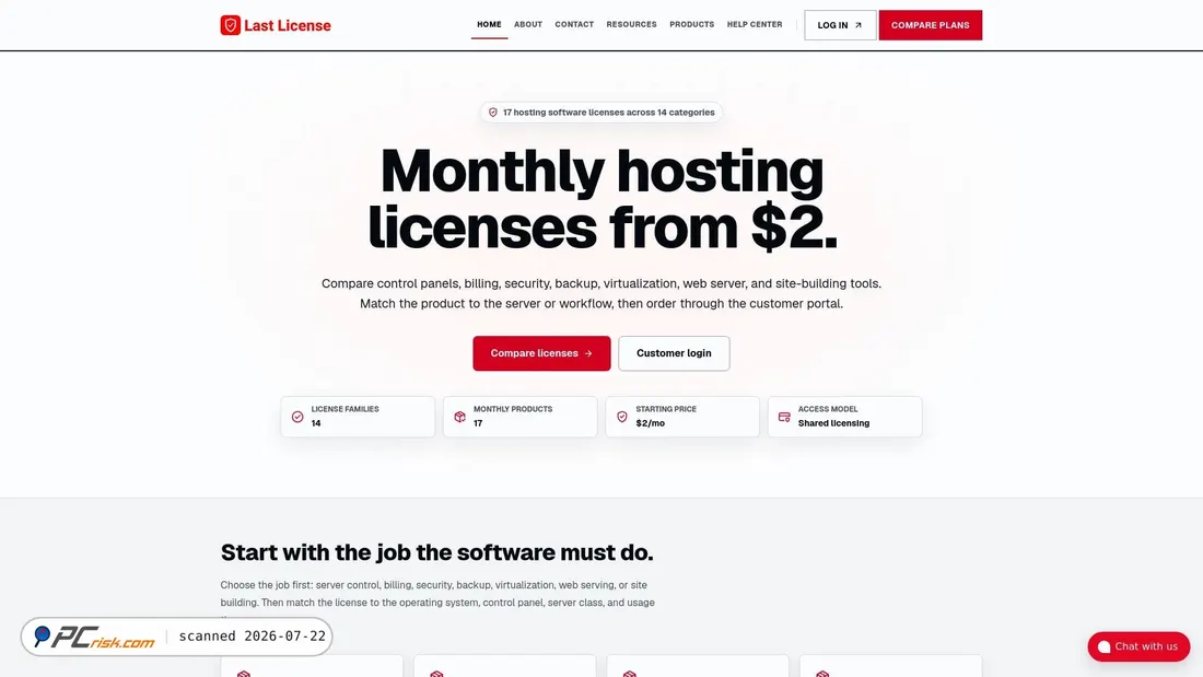 Screenshot of lastlicense.com