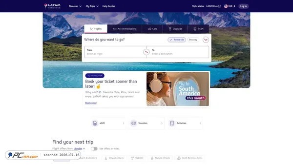 latamairlines.com screenshot