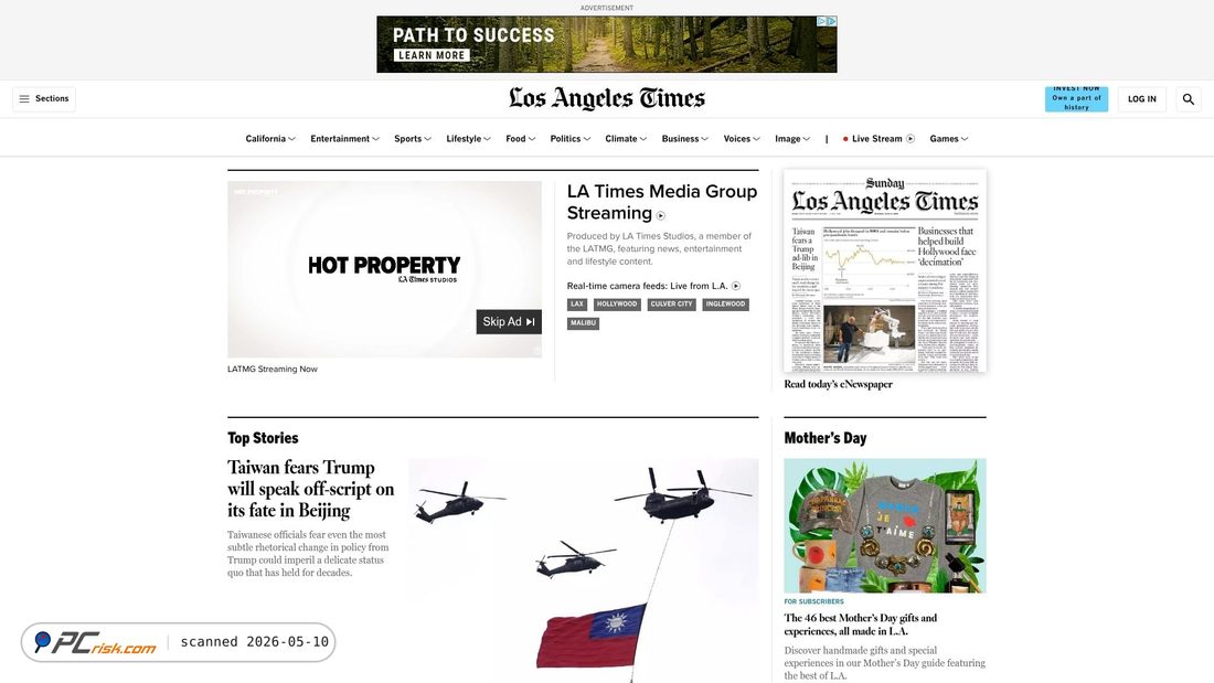 Capture d’écran de latimes.com