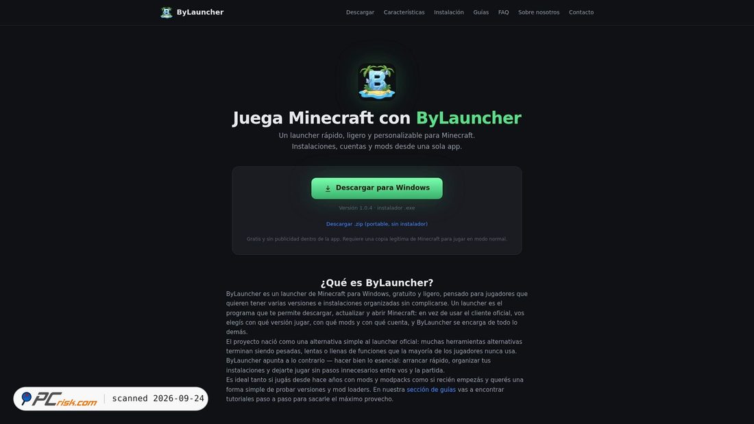 Captura de ecrã de launcher.bycraft.net