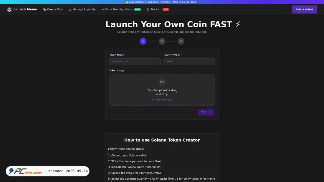 Screenshot of launchmeme.fun